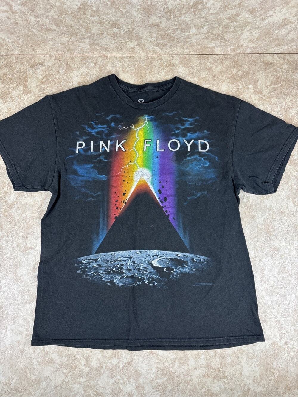 Liquid Blue Pink Floyd T Shirt Dark Side of the Moon Black L Large
